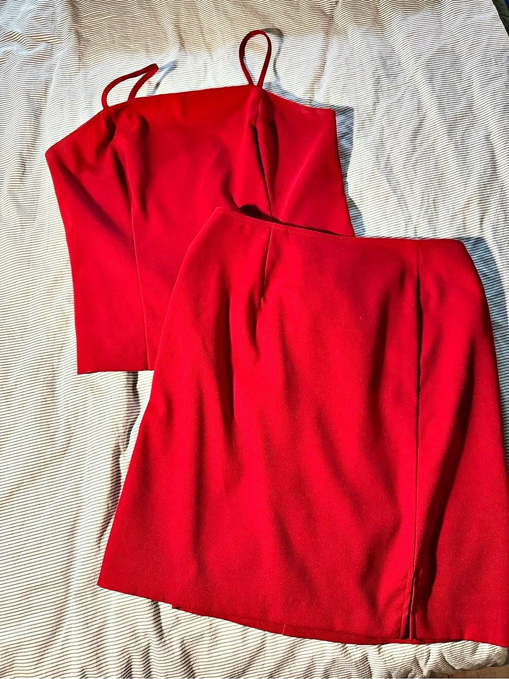 Miss Dorby Red Skirt Set Size 9/10